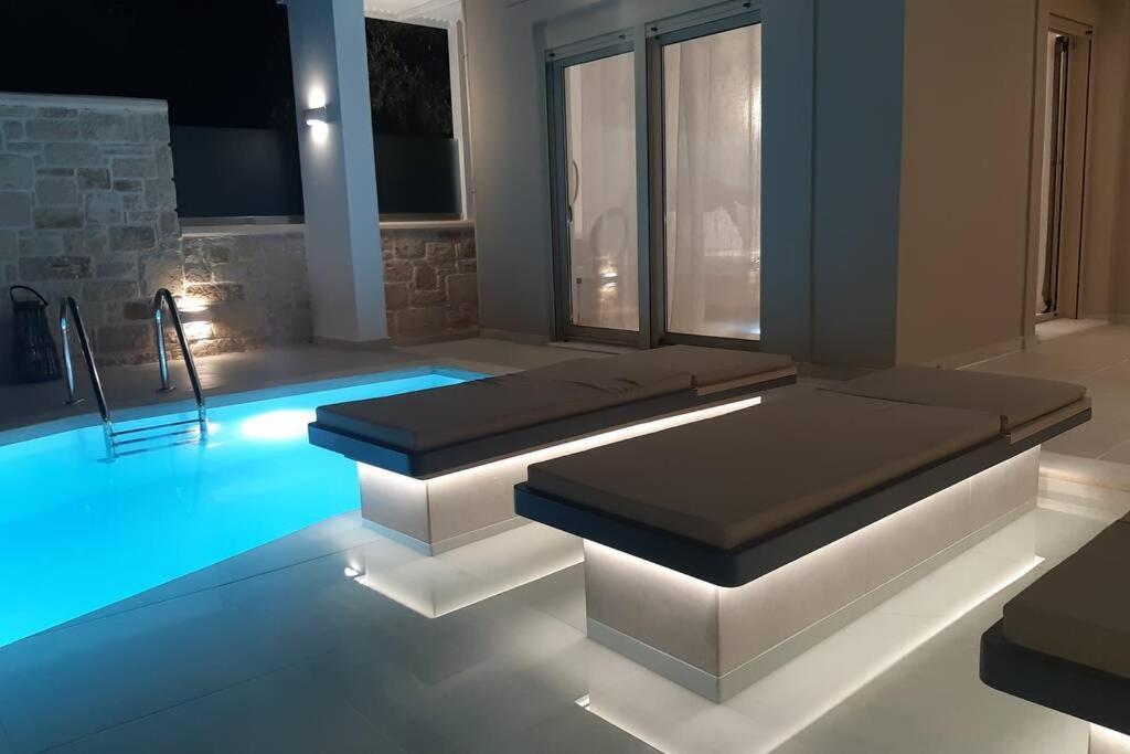Luxury Villa Dioskouroi Eco Pool & Jacuzzi Kalívesz Kültér fotó